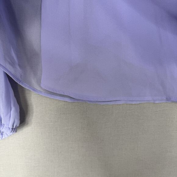 White House Black Market Blouse Womens Small Purple Ruffle Fairy Whimsy Boho Top - Picture 6 of 16